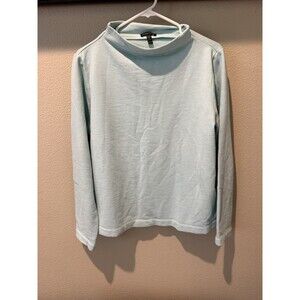 EILEEN FISHER Mock Neck Boxy Top COLOR: Absinthe Green SIZE S EUC